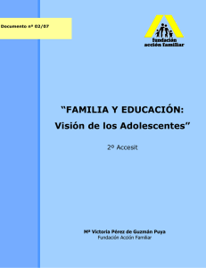 FAMILIA Y EDUCACIÓN: Visión de los Adolescentes