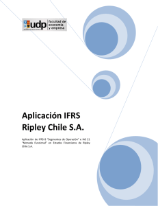 Aplicación IFRS Ripley Chile SA