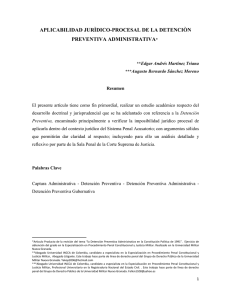 aplicabilidad jurìdico-procesal de la detenciòn preventiva
