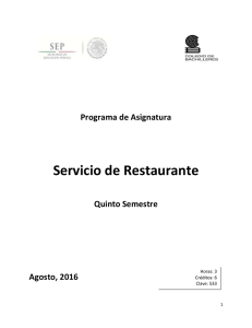 Servicio de Restaurante - Colegio de Bachilleres