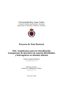 Universidad Rey Juan Carlos Proyecto de Tesis Doctoral Oni