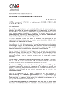 Comisión Nacional de Comunicaciones Resolución Nº 82/2015