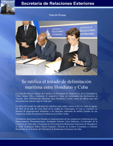 Se ratifica el tratado de delimitación marítima entre Honduras y Cuba