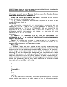 Decreto q reforma art 19, 20 y 73 CPEUM