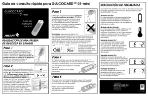 Guía de consulta rápida para GLUCOCARD™ 01-mini
