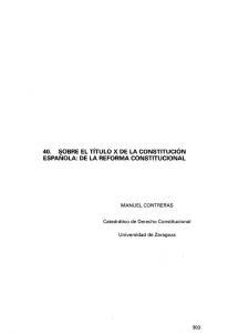 Sobre el Título X de la Constitución Española. De la Reforma
