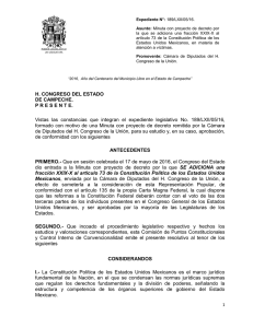 H. CONGRESO DEL ESTADO DE CAMPECHE. PRESENT E. Vistas