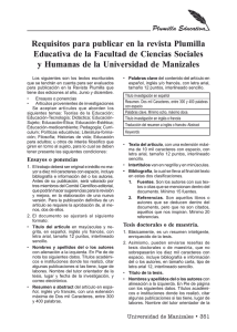 Requisitos para publicar en la revista Plumilla Educativa de la