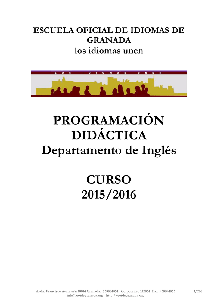 Programacion Departamento De Ingles 15 16