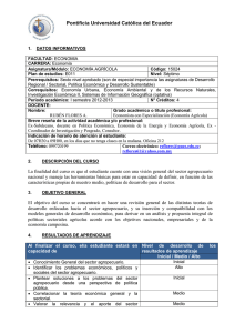 Economia Agricola - Pontificia Universidad Católica del Ecuador