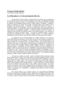 Carmen Alcaide Spirito. Los Educadores y el reto permanente del arte.