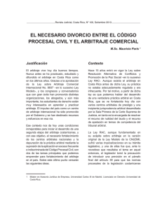 el necesario divorcio entre el código procesal civil y el arbitraje