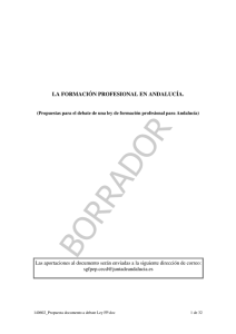 Propuesta Ley Formación Profesional de Andalucía.