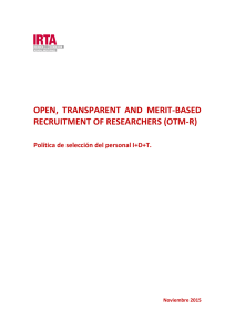 open, transparent and merit-based recruitment of researchers