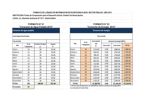 Consumo de agua potable Consumo de energía FORMATO N° 01