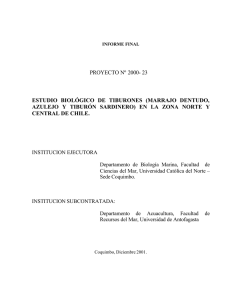 PROYECTO Nº 2000- 23 ESTUDIO BIOLÓGICO DE TIBURONES