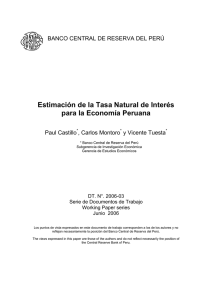 Estimación de la Tasa Natural de Interés para la Economía Peruana
