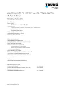 mantenimiento de los sistemas de potabilización de agua trunz twb