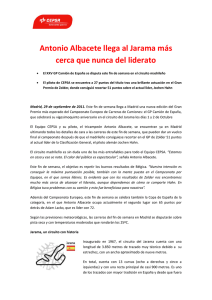 Antonio Albacete llega al Jarama más cerca que nunca del