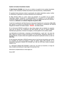 Gestión de Aceites Industriales Usados El Real Decreto 679/2006