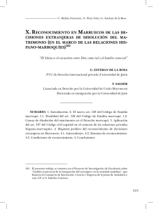 x. reconocimiento en marruecos de las de cisiones extranjeras de