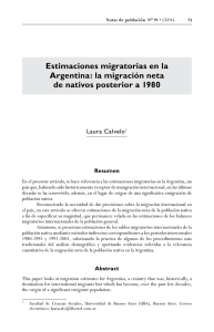 Estimaciones migratorias en la Argentina: la migración neta de