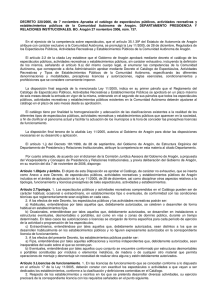 decreto 220/2006 catalogo espectaculos