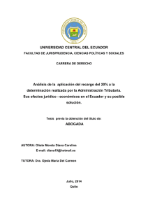 UNIVERSIDAD CENTRAL DEL ECUADOR Análisis de la aplicación