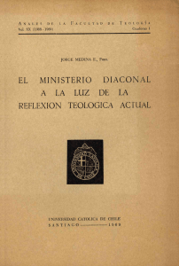 el ministerio diaconal a la luz de la reflexion teologica actual