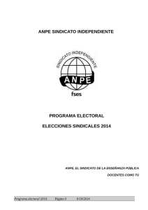 Programa electoral que ANPE presenta en las