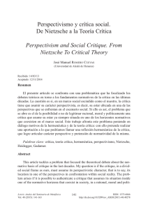 Perspectivismo y crítica social. De Nietzsche a la Teoría Crítica