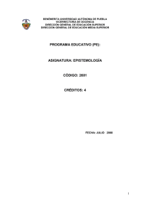 epistemologia - Benemérita Universidad Autónoma de Puebla