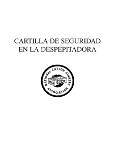 CARTILLA DE SEGURIDAD EN LA DESPEPITADORA