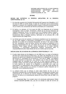 informe ampliatorio de la sub comision investigadora encargada de