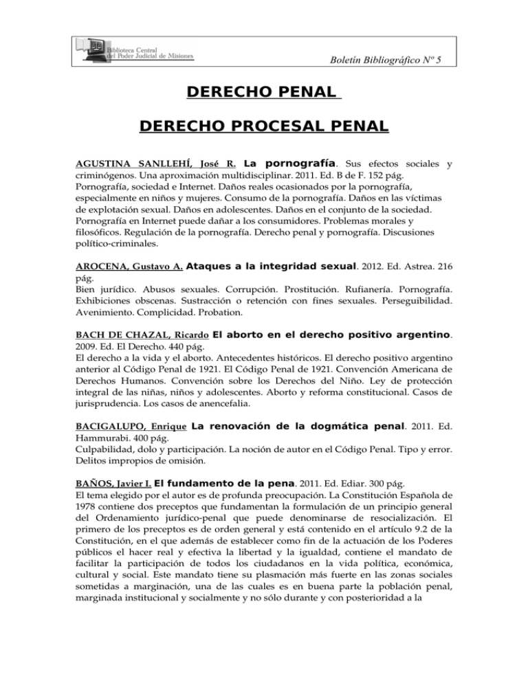 DERECHO PENAL DERECHO PROCESAL PENAL