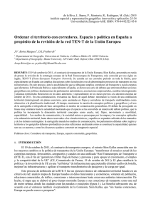 Ordenar el territorio con corredores. Espacio y política en España a