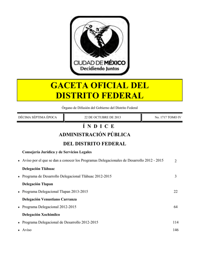 GACETA OFICIAL DEL DISTRITO FEDERAL