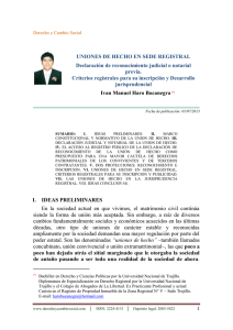 UNIONES DE HECHO EN SEDE REGISTRAL Declaración de