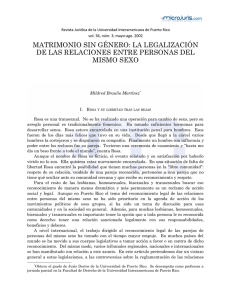 matrimonio sin género: la legalización de las relaciones entre