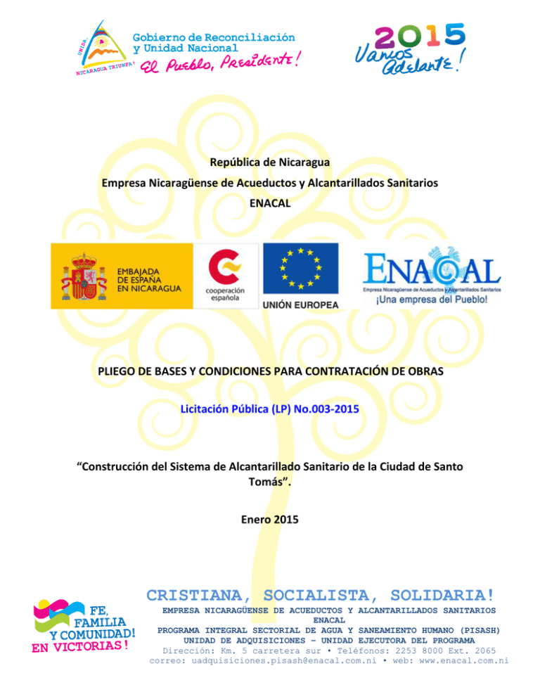 Pliego Bases Y Condiciones Para La Contrataci n