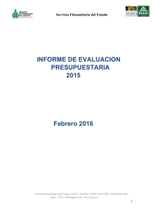 informe evaluacion presupuestaria sfe - 2015