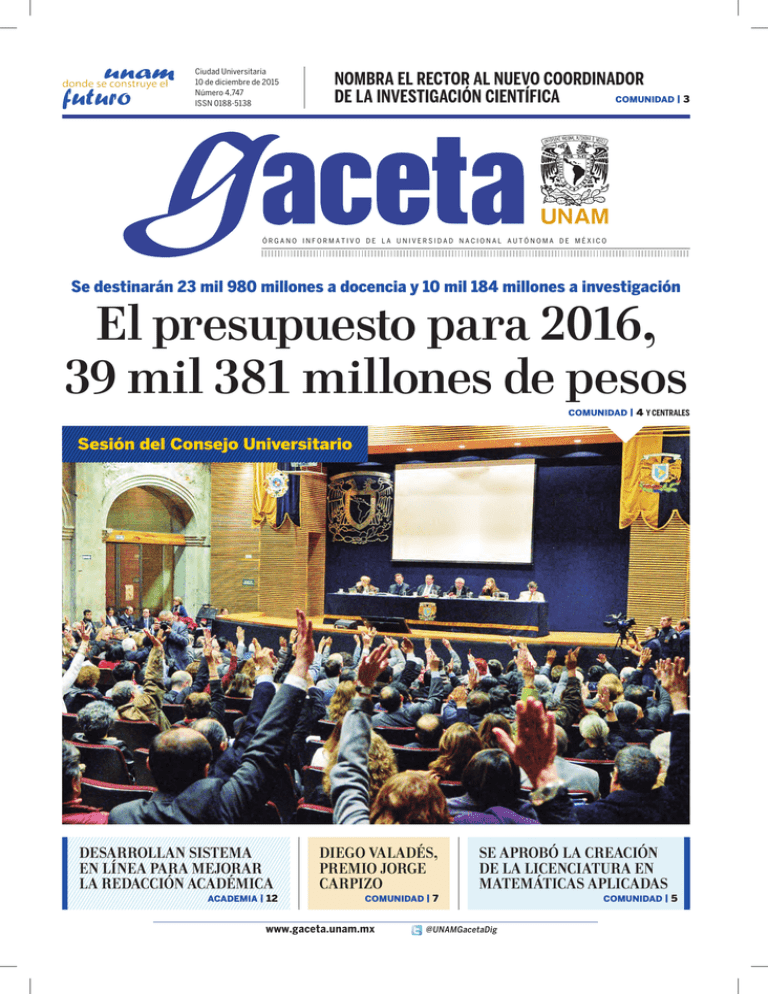 Edición Impresa - Gaceta Digital UNAM