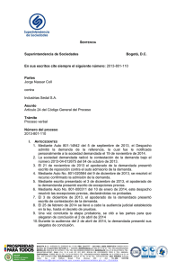 º Superintendencia de Sociedades Bogotá, D.C. En sus escritos cite