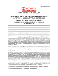 Prospecto Emisión 2015-I 2015 - Toyota Services de Venezuela