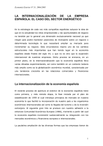 LA INTERNACIONALIZACIÓN DE LA EMPRESA ESPAÑOLA: EL