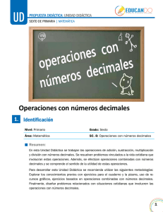 Operaciones con números decimales