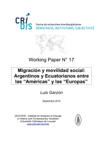 Migración y movilidad social - Université catholique de Louvain