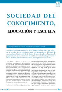 Sociedad del Conocimiento, Educación y Escuela