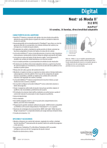 Unitron Hearing - Next 16 Moda II - Specification Sheet