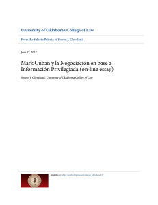 Mark Cuban y la Negociación en base a - SelectedWorks